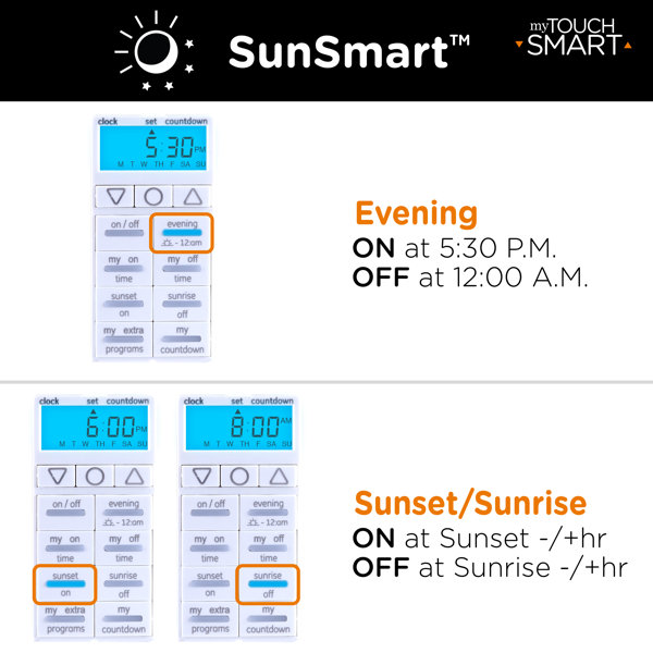 myTouchSmart SunSmart 7Day InWall Digital Timer & Reviews Wayfair